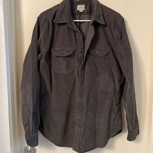 J crew corduroy men’s medium button up shirt green